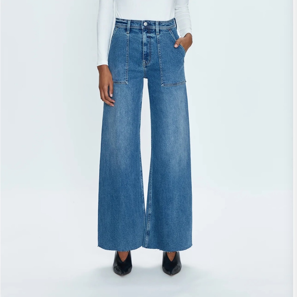 pistola High-Rise Wide Leg Jeans in Classic Blue Denim